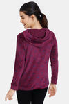 Zivame Supersoft Velour Knit Hoodie Sweatshirt - Potent Purple — thumbnail 3